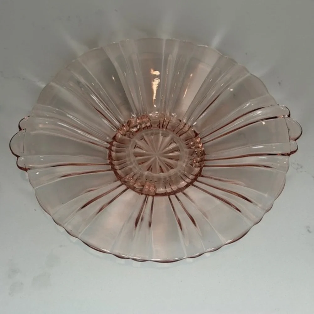 Anchor Hocking Pink Depression Glass‎ Old Cafe Shallow Dish 8.0